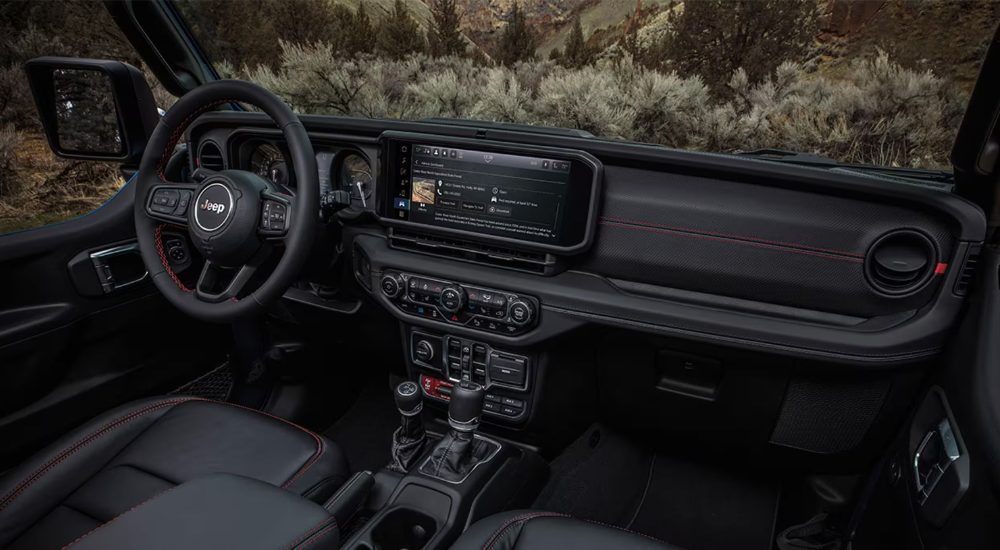 Black interior of a 2026 Jeep Wrangler Unlimited